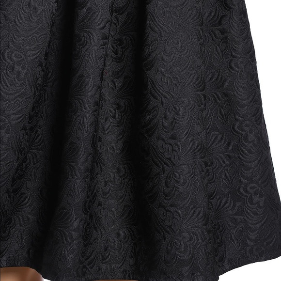 ➕🆕🌹Black Jacquard pleated midi winter skirt - Picture 6 of 8